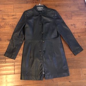 Kenneth Cole Real Leather Coat with pockets